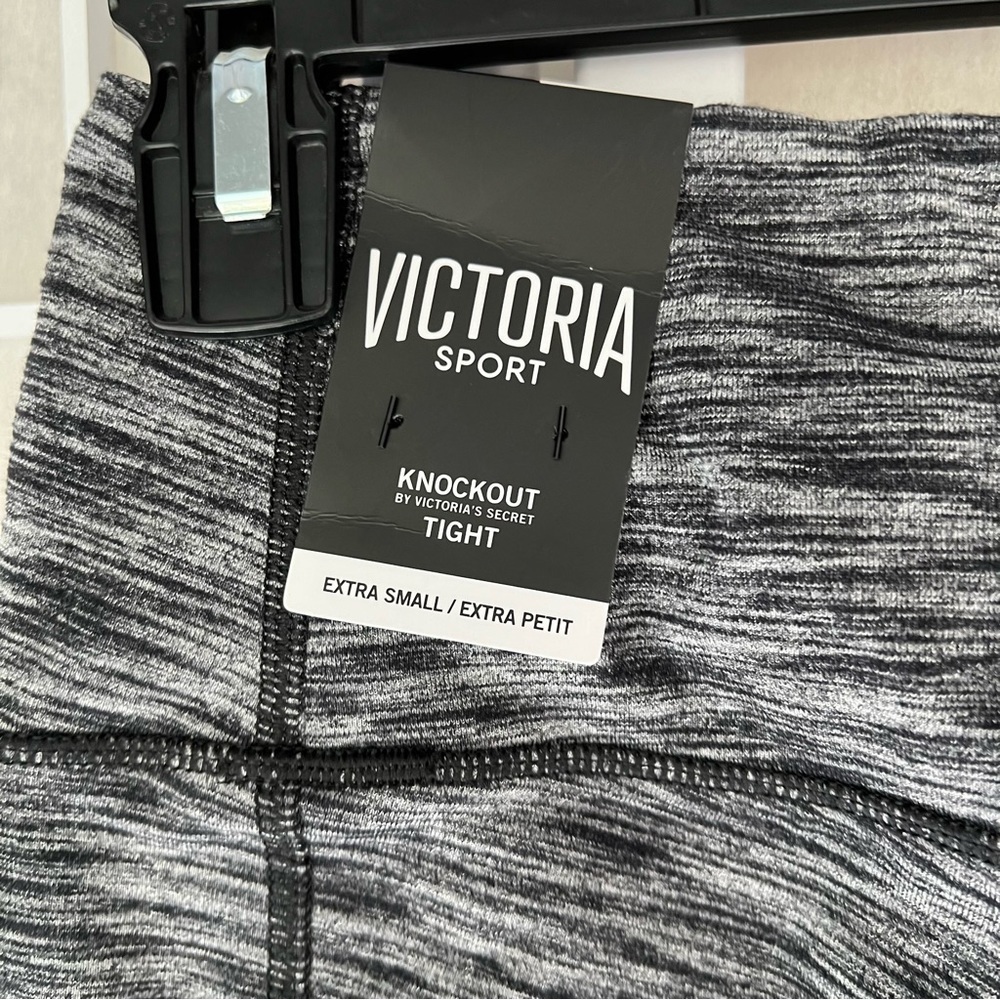 NWT Victoria Sport Knockout Tight athletic leggings black gray marl size xs - Picture 8 of 11